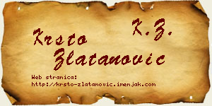 Krsto Zlatanović vizit kartica